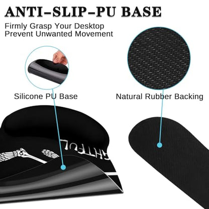 Britimes Black Skull Skeleton Keyboard Mouse Pad Set 4in1 Large Mousepad+Keyboard Wrist Rest+Mouse Wrist Rest+Coaster Set with Ergonomic Design for Home Office Computer 35.4x15.7 inches - color: Black Skull Skeleton