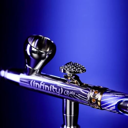 Harder & Steenbeck Giraldez Infinity CRplus MkII Airbrush, 0.25mm | Titanium UberDetail Nozzle with Acupressure & Clog Control, Dual Action Gravity Feed, Detail & 2ml Cup for Precision Work
