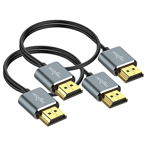 Twozoh Flexible & Slim HDMI Cable 1.6FT 2 Pack, Ultra Thin HDMI Cord Supports High Speed 4K@60Hz 18gbps 2160P/1080P - color: THIN HDMI 2-Pack, size: 1.6Ft