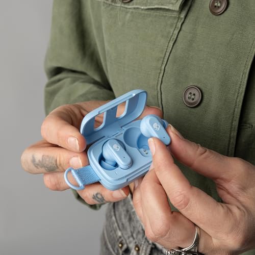 Skullcandy Dime 3 Wireless In-Ear Bluetooth Earbuds - Preppy Blue | Noise Isolating Fit, 20 Hours Battery, Microphone for iPhone Android, Easy Carry with Integrated Lanyard, Travel Friendly - color: Preppy Blue