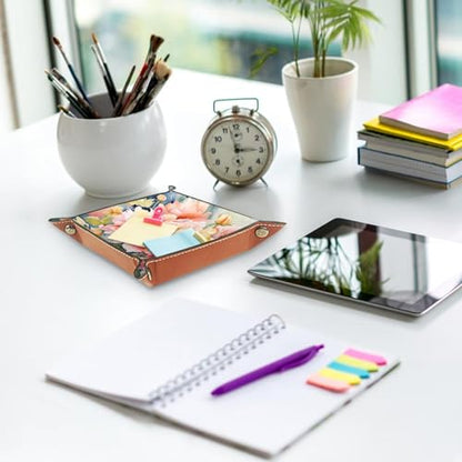Floral Watercolor Dice Tray Dice Rolling Tray Folding Dice Holder for Dice Games, Like RPG, DND and Other Table Games - color: Multi 4
