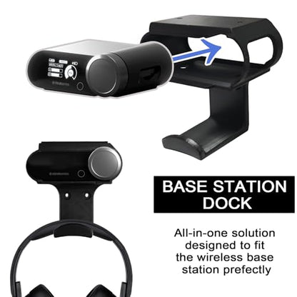Under Desk Headphone Hanger Stand for SteelSeries Arctis Nova Pro Wireless Base Station with Dock–Arctis Pro Wireless NOVA Headphone Hanger Stand