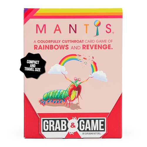 Exploding Kittens Mantis Grab and Game 2-4 Players, Ages 7+ | Steal or score in this compact, travel-friendly Mantis. Quick to learn, colorful, and great for road trips or camping.