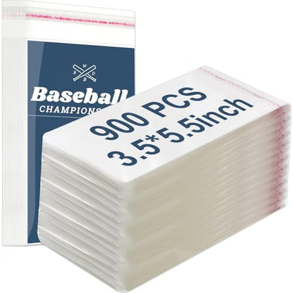 Lewtemi 900 Pcs Graded Card Sleeves Resealable Team Bags for Trading Cards Baseball Sports Slabs Holders Plastic Collectible Slabs Protection,3.5" x 5.5"