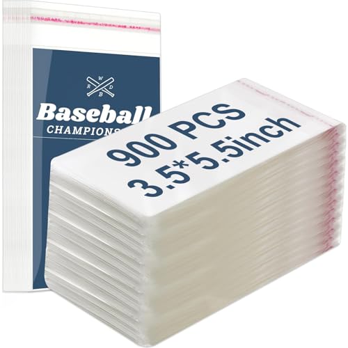 Lewtemi 900 Pcs Graded Card Sleeves Resealable Team Bags for Trading Cards Baseball Sports Slabs Holders Plastic Collectible Slabs Protection,3.5" x 5.5"