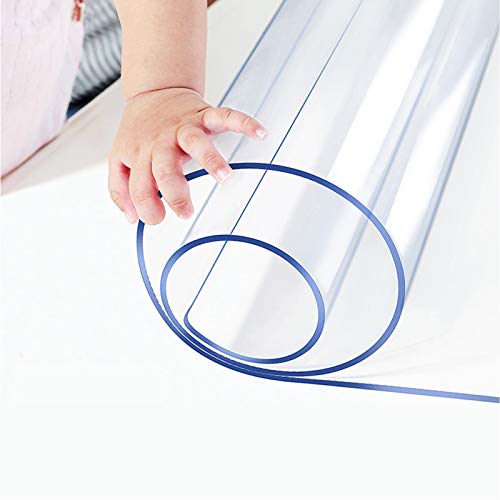 Small Office Desk Protector Mat Clear Table Protector Plastic Table Cloths PVC Night Stand Table Cover Mat Shelf Surface Protection Crystal Children Painting Cover Pad Transprent Rectangular 12x24" - color: Clear Color Rectangle Shape 1.5mm Thick, size: 1