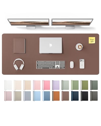 YSAGi Leather Desk Pad Protector, Office Desk Mat, Large Mouse Pad, Non-Slip PU Leather Desk Blotter, Laptop Desk Pad, Waterproof Desk Writing Pad for Office and Home (Chocolate,55" x 17.2") - color: Chocolate, size: 55" x 17.2"