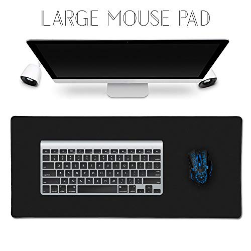XXL Professional Large Mouse Pad & Computer Game Mouse Mat (35.4x15.7x0.12IN, 90x40 Black) - color: 90x40 Black, size: 35.4x15.7x0.1IN