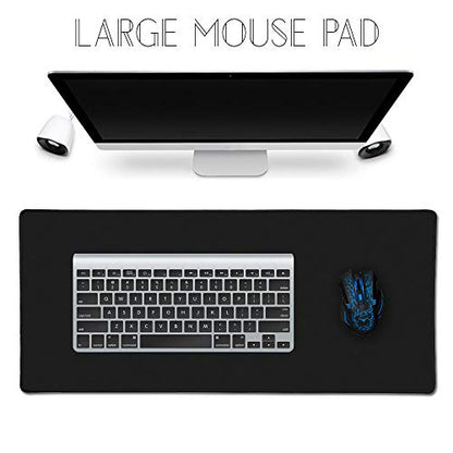 XXL Professional Large Mouse Pad & Computer Game Mouse Mat (35.4x15.7x0.12IN, 90x40 Black) - color: 90x40 Black, size: 35.4x15.7x0.1IN