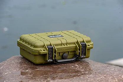 MEIJIA Portable All Weather Waterproof Protective Hard Case, Small Camera Case,Dry Case with Customizable Foam,Fit Use of Drones, Camera,Equipments, 11.65 ”x8.35”x3.78” - color: Green