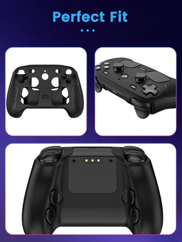for Steam Controller 2 Case,Premium Silicone Protective Skin Cover, Non-Slip Grip Shockproof Anti-Scratch Full Body Sleeve for Controller 2 Gamepad,Black