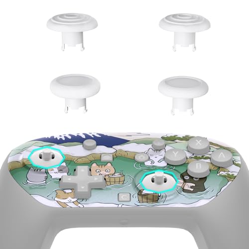 eXtremeRate Octagonal Gated Sticks Design Faceplate Shell for Nintendo Switch 2 Pro, Custom DIY Replacement Front Housing Case, ThumbsGear Thumbsticks for Switch 2 Pro Controller - Hot Spring Kitties - color: Hot Spring Kitties