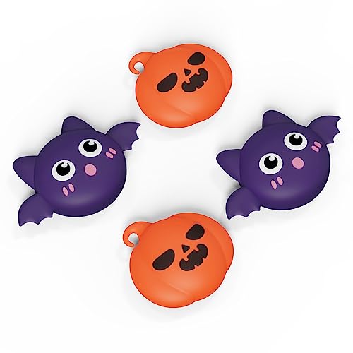 PlayVital Halloween Thumb Grip Caps for Nintendo Switch 2 Pro, Switch Pro Controller, Joystick Caps Cover for ps5, Edge, ps4, Xbox Series X/S, Xbox One, Elite Series 2 Controller - Pumpkin Bat - color: Pumpkin Bat