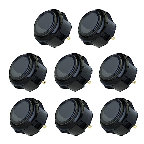 Qanba Gravity KS Mechanical Shafts Silent Pushbutton 30mm Snap-in (Boxed (Clear Black D04(8 pcs) - color: Clear Black D04(8 pcs）