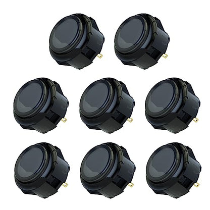 Qanba Gravity KS Mechanical Shafts Silent Pushbutton 30mm Snap-in (Boxed (Clear Black D04(8 pcs) - color: Clear Black D04(8 pcs）