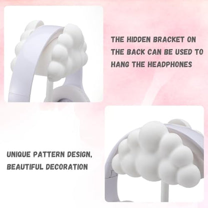 Yookeer Cloud Headphone Stand 3D White Cloud Cute Headphone Decor for Gamer Room Office Desk Gaming Gifts for Women Girlfriend Office Worker