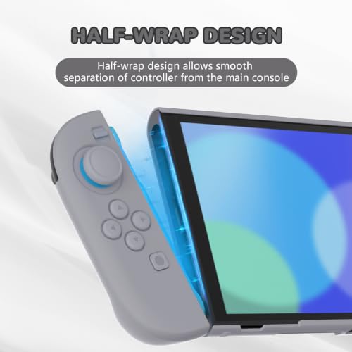 PlayVital Hard Case for Nintendo Switch 2 with Extra Stand & Thumb Grip Caps | Split Design, Dockable Protective Full-Body Shell Cover for Nintendo Switch 2 | Solid Color Series, New Hope Gray - color: New Hope Gray