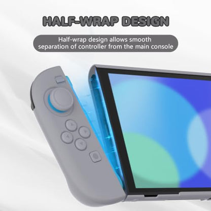 PlayVital Hard Case for Nintendo Switch 2 with Extra Stand & Thumb Grip Caps | Split Design, Dockable Protective Full-Body Shell Cover for Nintendo Switch 2 | Solid Color Series, New Hope Gray - color: New Hope Gray