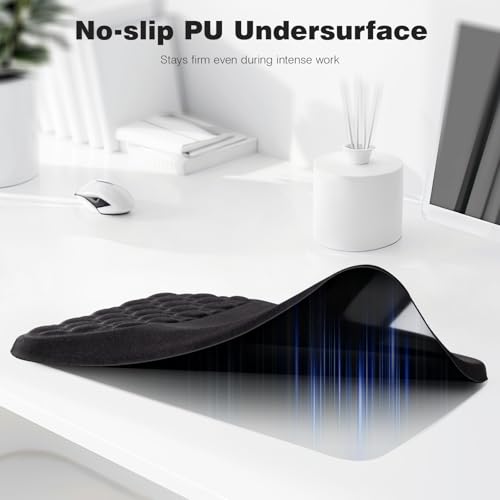 Ospelelf Mouse Pad with Wrist Rest Black Ergonomic Comfortable Pain Relief Mousepad Wrist Support for Laptop Computer - color: Black