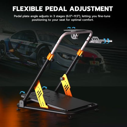PXN A11 Heavy-Duty Foldable Racing Wheel Stand | Carbon Steel Frame, Height and Angle Adjustable, for V99, V10, VD4, VD6, G29, G920, G923, R3, R5 & More