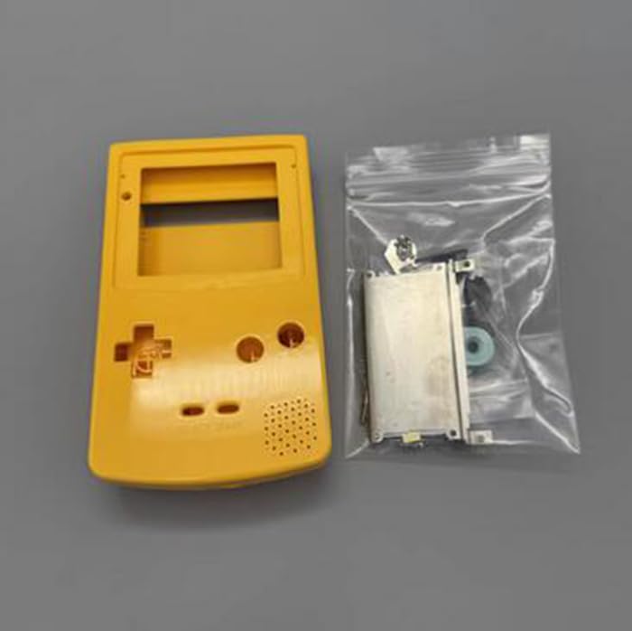 IPS Housing Shell Cover with Buttons Conuctive Pads Screws for Gameboy Color GBC Console (Yellow) - color: Yellow