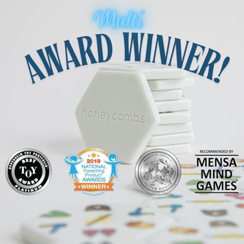 HoneyCombs Game, Tile Matching Game for Kids & Families, 52 Tiles, Ages 6+ | Award-winning STEM toy with 52 tactile tiles, 1-8 players, 3 ways to play for interactive family fun and learning