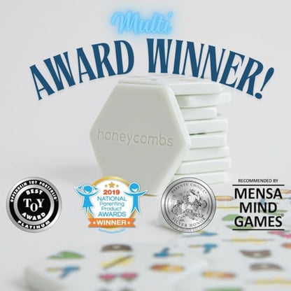 HoneyCombs Game, Tile Matching Game for Kids & Families, 52 Tiles, Ages 6+ | Award-winning STEM toy with 52 tactile tiles, 1-8 players, 3 ways to play for interactive family fun and learning