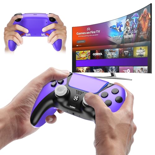 Enstixsm Upgraded for Luna Controller with Back Paddles,Turbo,Wireless Fire TV Game Controllers for PC,GeForce NOW,Firestick,Replacement for Luna Gamepad with ALPS Joystick,No Drift Stick,Purple - color: Purple