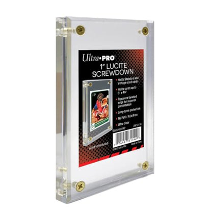Ultra PRO Lucite Brik 1″ Screwdown – Clear Acrylic Trading Card Holder with Four‑Screw Closure, Premium Display Case for Standard Cards and Photos