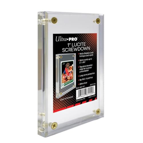 Ultra PRO Lucite Brik 1″ Screwdown – Clear Acrylic Trading Card Holder with Four‑Screw Closure, Premium Display Case for Standard Cards and Photos