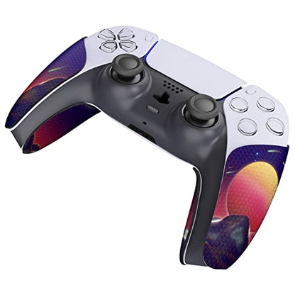 eXtremeRate PlayVital Anti-Skid Sweat-Absorbent Controller Grip for PS5, Professional Textured Soft Rubber Pads Handle Grips - The Cyber Moon - color: The Cyber Moon