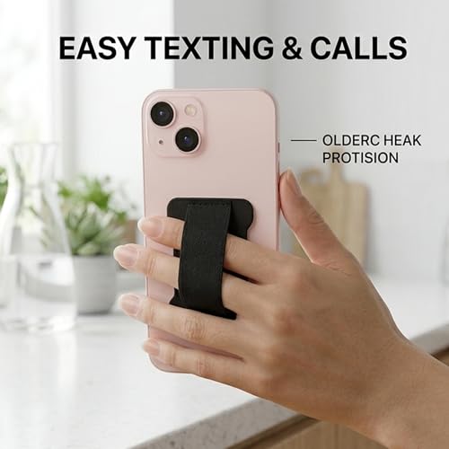 Universal Phone Grip for Smartphones - Phone Holder for Hand for Back of Phone - Wireless Charging Compatible (Brown) - 2Pack - color: Light Brown