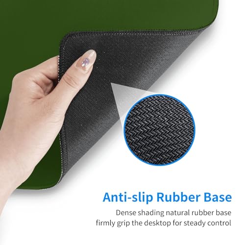 Olive Green Mouse Pad Extended Large Gaming Mousepad XL Big Long Oversized Desk Mat Stitched Edges 31.5 X 11.8 Inch for Home Office - color: Olive Green