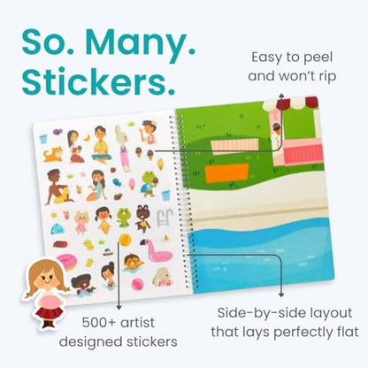 Together with You 500+ Sticker Book by Cupkin Fun Toddler Travel Activity Coloring and Sticker Book, Road Trip Essentials, 12 Coloring Pages 12 Side by Side Scenes for Ages 2–8 Years - color: Together With You