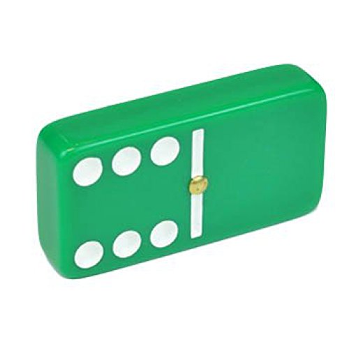 Marion Domino Double 6 Green Jumbo Tournament Professional Size with Spinners in Elegant Black Velvet Case. - color: Green