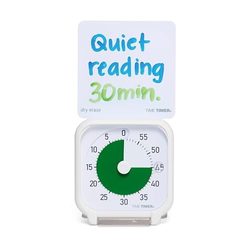 Time Timer 3 Inch Visual Timer – 60-Minute Quiet Portable Countdown Timer for Kids, Teachers, Students & Adults – Helps with Focus, Transitions, ADHD, Autism & Time Blindness – (Green & White) - color: White & Green