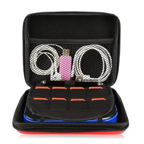 ASHATA Game Card Case For 2DS Console Game Card And Other Accessories, Hard Shell Carrying Case Pouch With 8 Game Card Holders In Red - color: Red