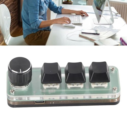 Mini Mechanical Keyboard, Programmable USB Macro Pad, RGB Backlight Gaming Keypad with DIY Programming and Knob Control