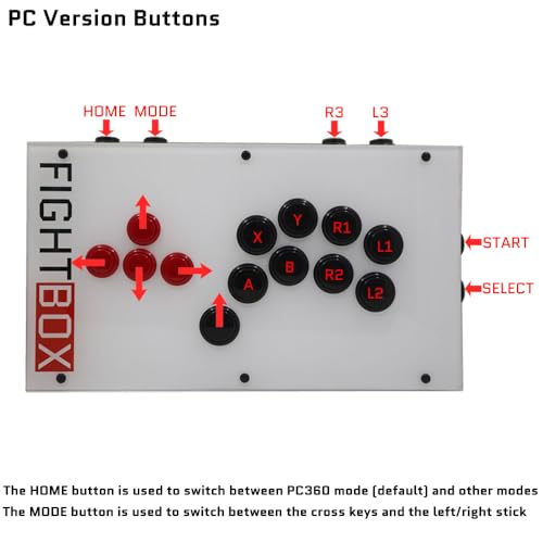 FightBox F3-PC All Button Leverless Arcade Fight Stick Game Controller Compatible With PC/PS3/Switch