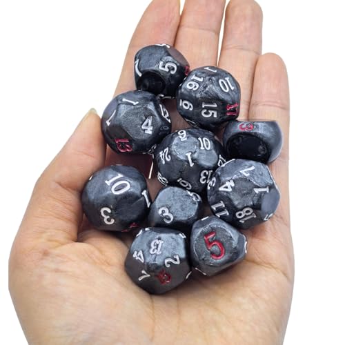 10 Pieces Odd Numbered Polyhedral Dice Set D3-D25, Odd Number Dice D3, D5, D7, D9, D11, D13, D15, D17, D19, D25 for Role Playing Table Games (Marble Black Set) - color: Marble Black Set