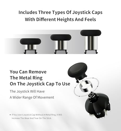 GuliKit 720° Adjustable Tension TMR Magnetic Joystick Replacement Kit, for PS4 DualShock Controller, Anti-drift Stick Repair Module with 3 Pairs Thumbstick Caps, Soldering Required - color: NS55-PS4-Blue