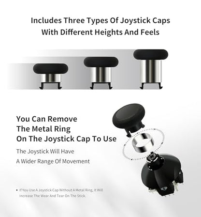 GuliKit 720° Adjustable Tension TMR Magnetic Joystick Replacement Kit, for PS4 DualShock Controller, Anti-drift Stick Repair Module with 3 Pairs Thumbstick Caps, Soldering Required - color: NS55-PS4-Blue