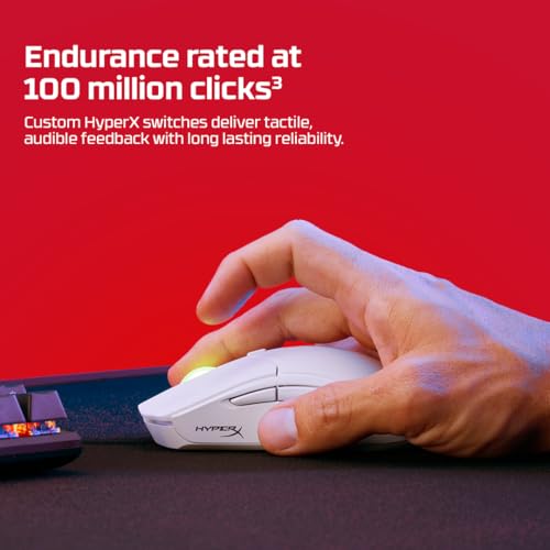HyperX Pulsefire Haste 2 – Wireless Gaming Mouse- Ultra Lightweight, 61g, 100 Hour Battery Life, Dual Wireless Connectivity, Precision Sensor - White - color: White, size: Wireless, style: Pulsefire Haste 2