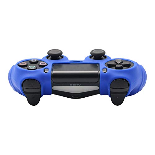 CHINFAI PS4 Controller DualShock4 Skin Grip Anti-Slip Silicone Cover Protector Case for Sony PS4/PS4 Slim/PS4 Pro Controller with 8 Thumb Grips (Blue) - color: Blue