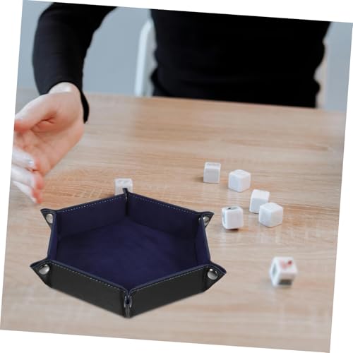 VANZACK Tabletop PU Dice Tray Foldable Dice Storage Box for Table Games Elegant Design with Snaps PU Material Multi Functional Organizer and More