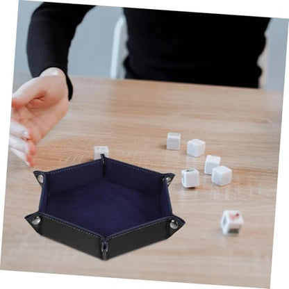 VANZACK Tabletop PU Dice Tray Foldable Dice Storage Box for Table Games Elegant Design with Snaps PU Material Multi Functional Organizer and More