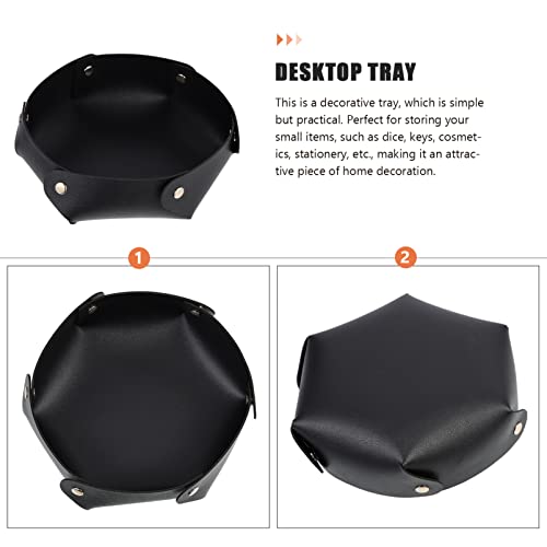 Rolling Dice Tray Dice Storage Tray Pu Dice Storage Holder Table Game Accessory - color: Black