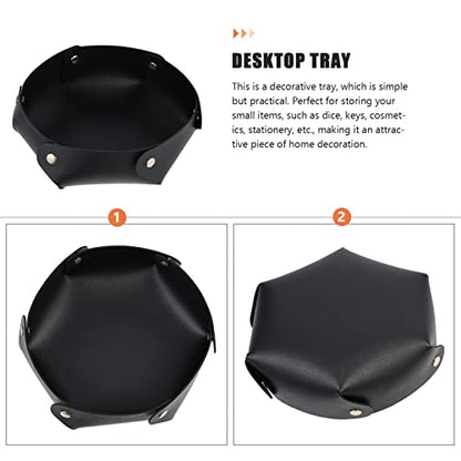 ibasenice Dice Tray for Tabletop Games Pu Dice Storage Holder Folding Tray for Home