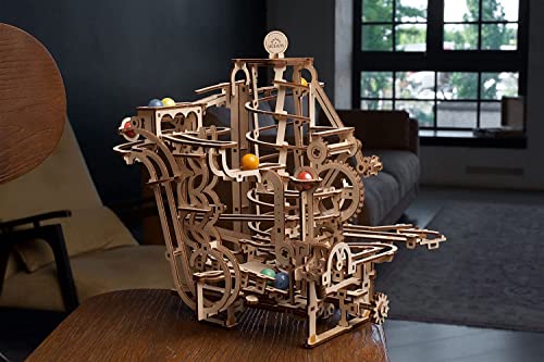 UGEARS Wooden 3D Puzzles for Adults - Wooden Marble Run Spiral Hoist Models for Adults to Build - Advanced Wooden 3D Puzzle Kit - Mechanical Model Wooden Puzzles for Hobbyists - 266 Pcs - color: Marble Run Spiral Hoist