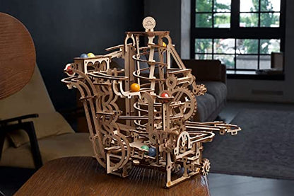 UGEARS Wooden 3D Puzzles for Adults - Wooden Marble Run Spiral Hoist Models for Adults to Build - Advanced Wooden 3D Puzzle Kit - Mechanical Model Wooden Puzzles for Hobbyists - 266 Pcs - color: Marble Run Spiral Hoist